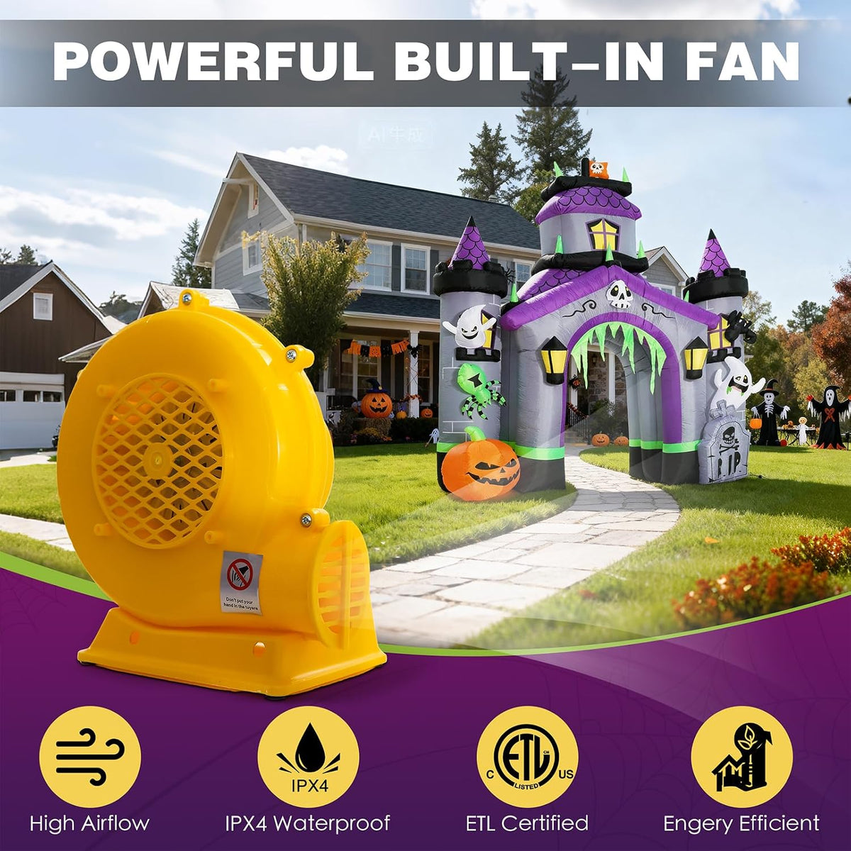 ZPISF Halloween Inflatables Giant 12.5 FT Haunted House Castle Archway