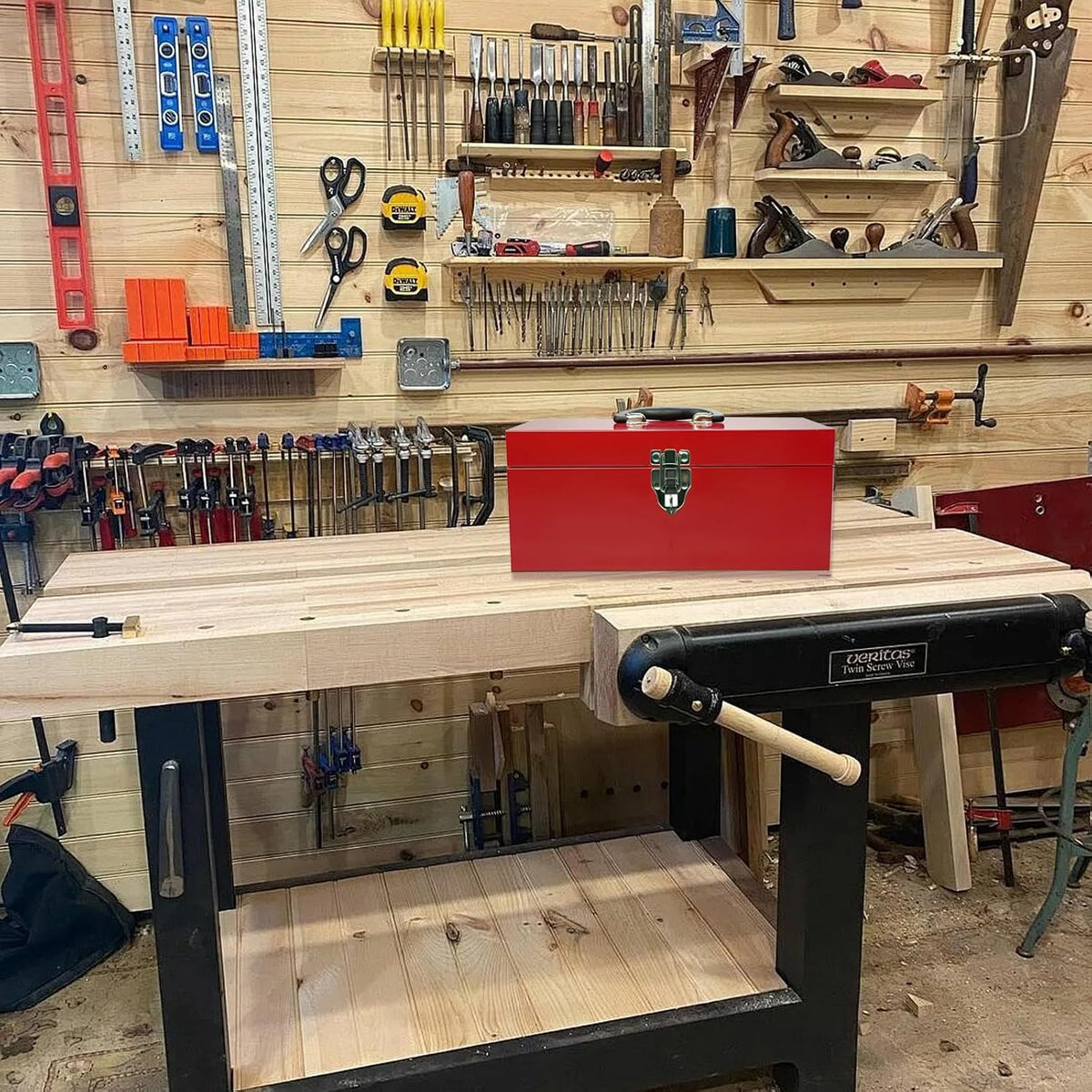 16" small tool box mini toolbox small metal shown in use