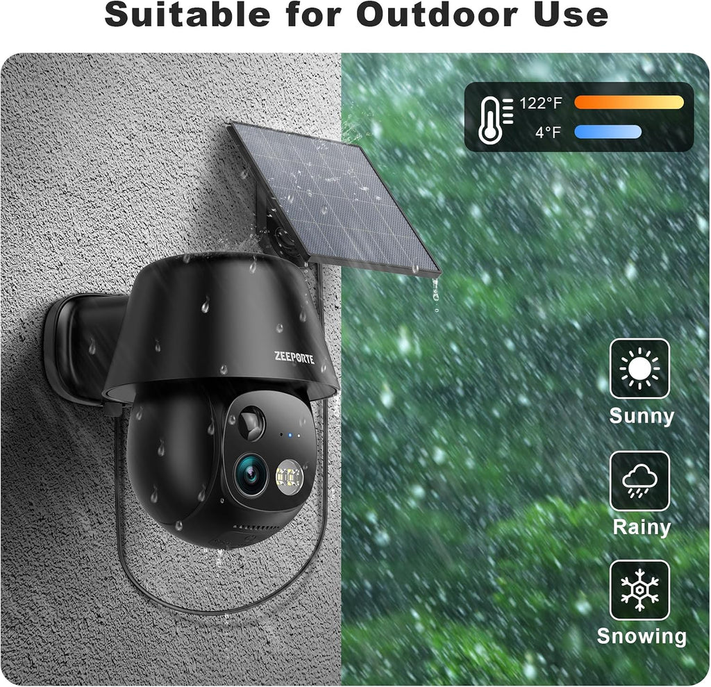 solar security cameras wireless outdoor, 2k pan/tilt 360°, package contents