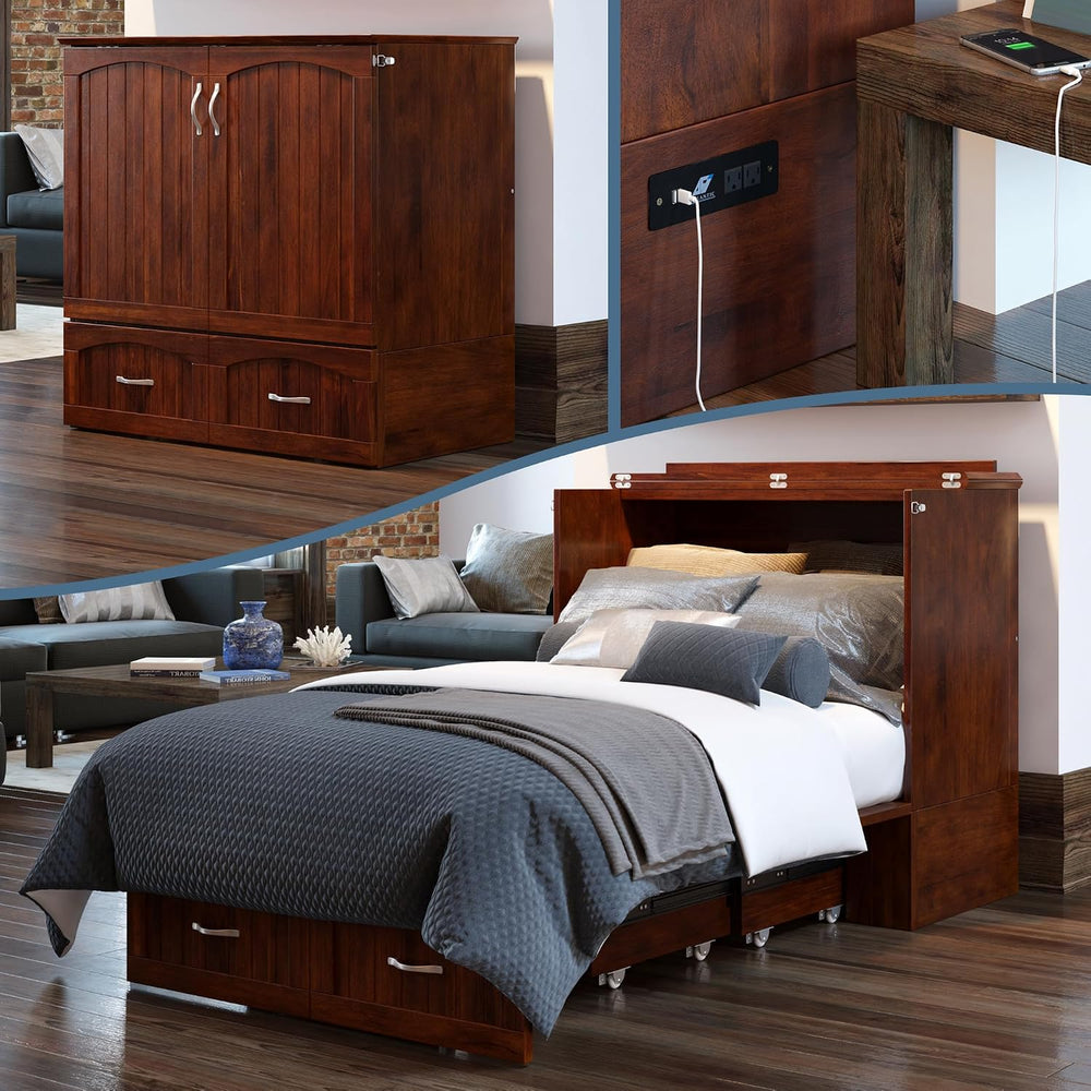 AFI, Southampton Murphy Bed Chest Twin XL with 6" Mattress & Drawer,...