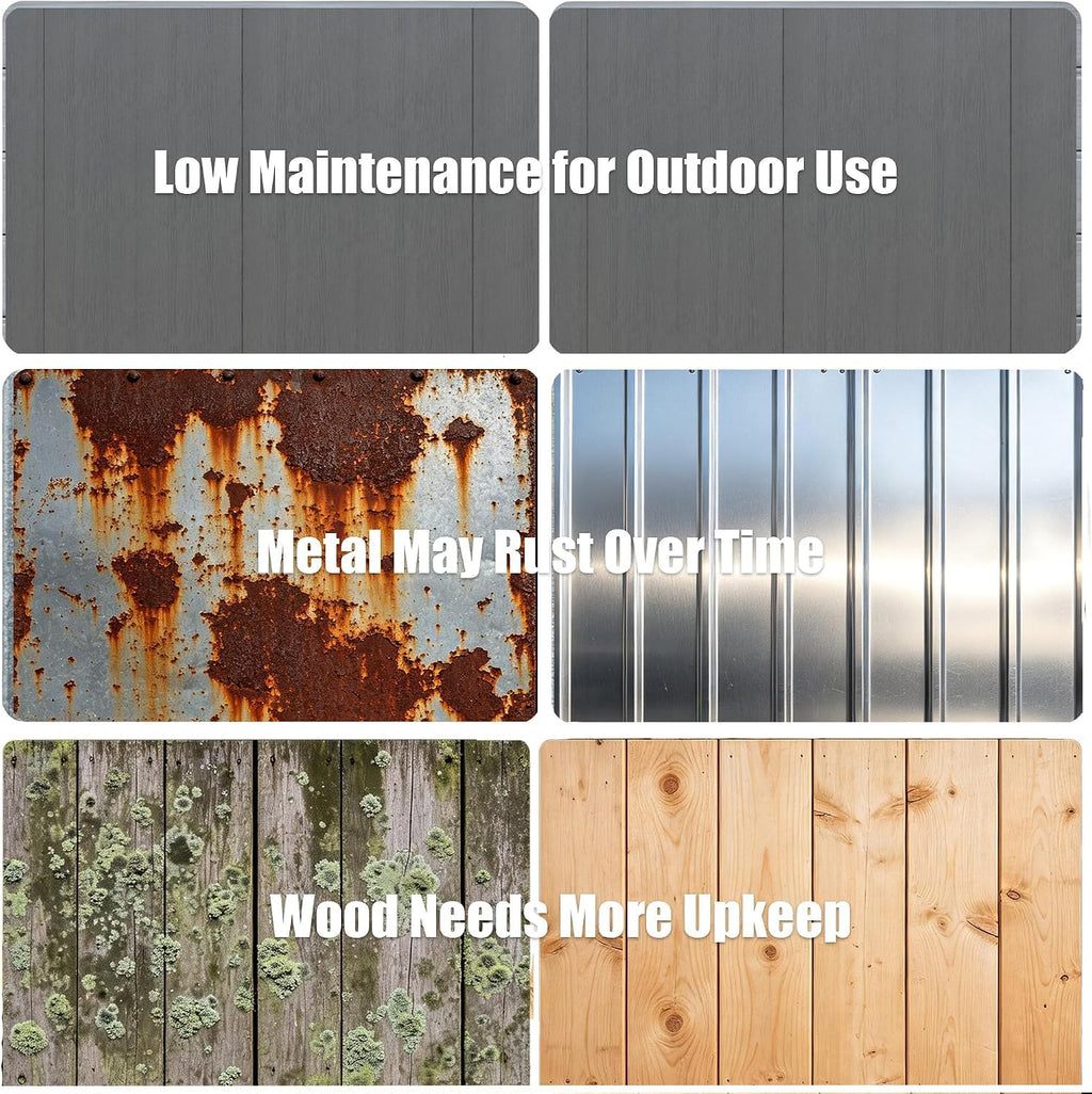 MNLR 6x10 FT Resin Outdoor Storage Shed with Floor & 2 Windows