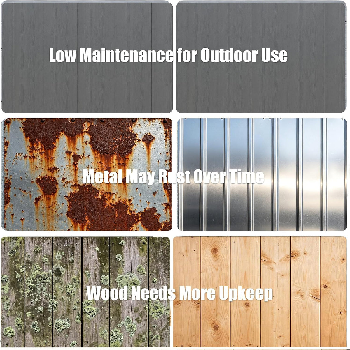 MNLR 6x10 FT Resin Outdoor Storage Shed with Floor & 2 Windows