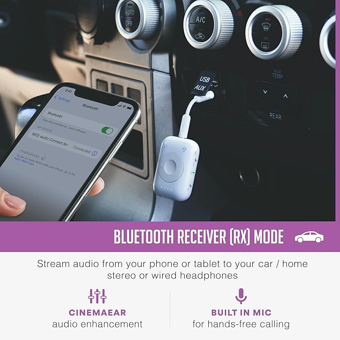 MEE audio Connect Air Pro Bluetooth Wireless Audio Transmitter & Receiver (2 PACK)