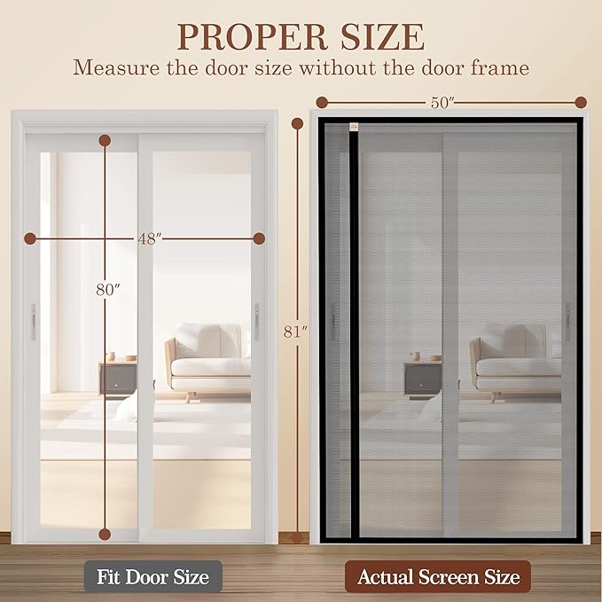 Yotache Reversible Left Right Side Opening Magnetic Screen Door Fits Door Size