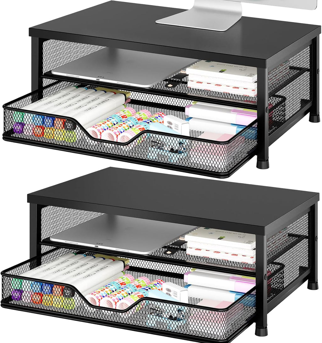 OPNICE Computer Monitor Stand Riser, Desk Organizer (2-Pack)