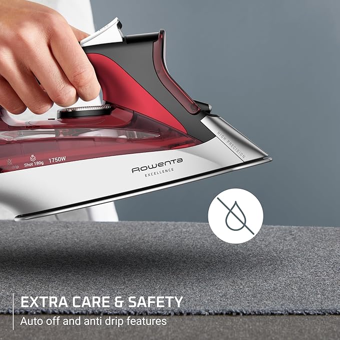 Rowenta Iron, Focus Excellence Stainless Steel Soleplate Steam Iron