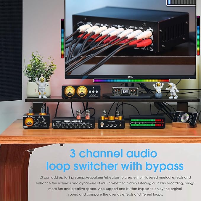 Douk Audio L3 RCA Audio Switch 1 in 3 Out & 3 in 1 Out, 3 Channel Switcher