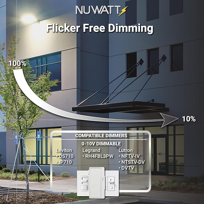 NUWATT 30W LED Flood Light, 3CCT 3000K/4000K/5000K Selectable, IP65 Waterproof