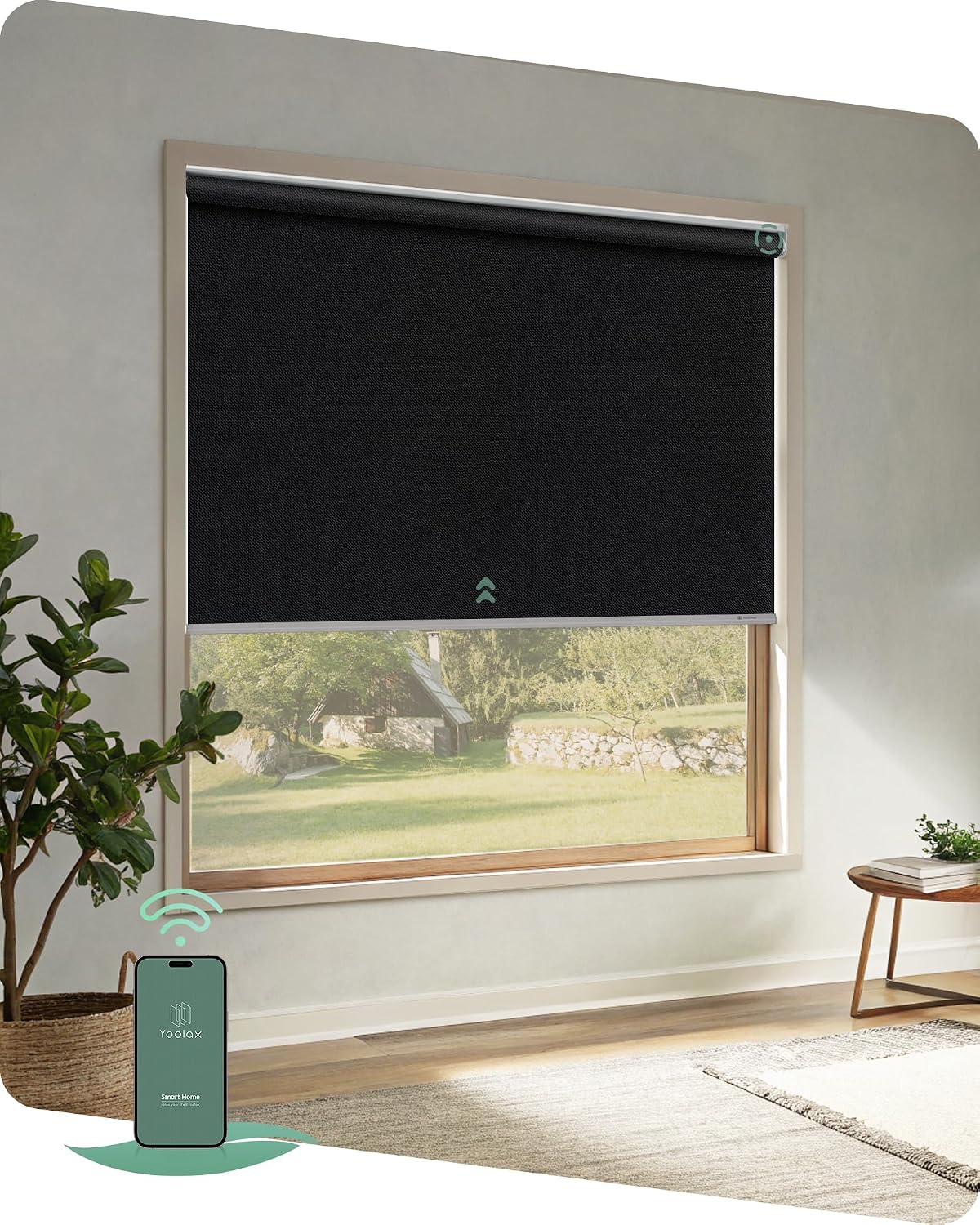 Yoolax Motorized Blinds App Control, Cordless Automatic Shades Roller Window