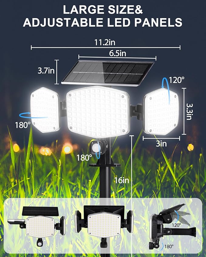 HAARAY Solar Motion Sensor Outdoor Lights (2 Pack)