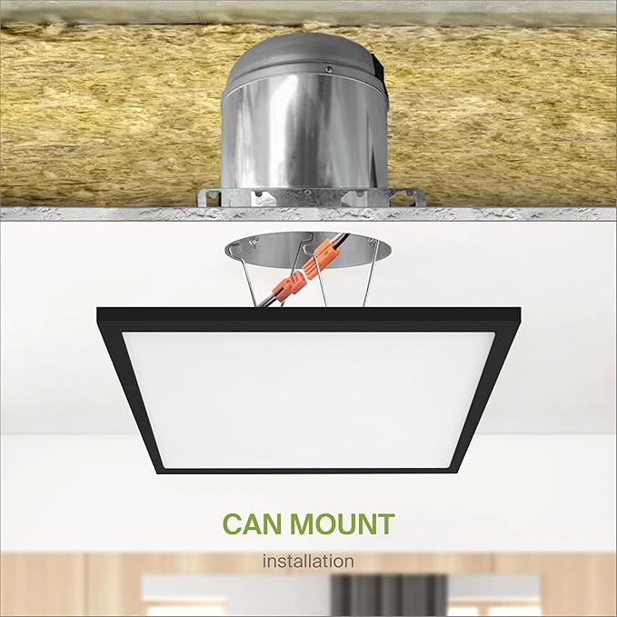 ASD LED 12" Square Flush Mount Ceiling Light Fixture, Low Profile Surface (4 Pack)