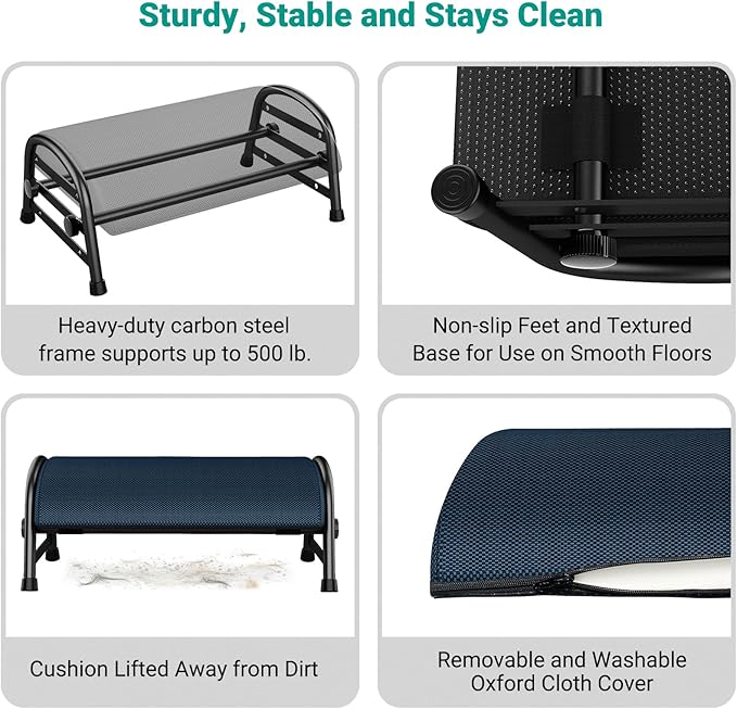 YEASHEIN Adjustable Foot Rest for Under Desk at Work, Ergonomic Under Desk