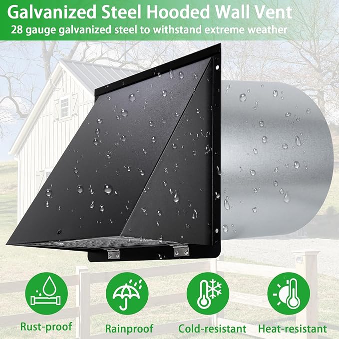 4 Inch Dryer Vent Cover Outside, Dryer Vent Cover Outdoor Wall Vent Hood Dryer