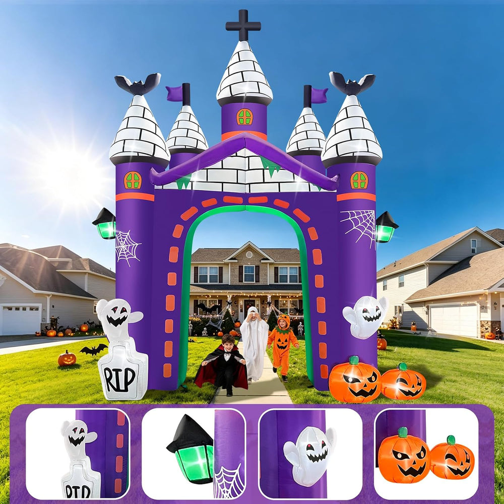 Kalolary 12FT Halloween Inflatables Archway Haunted House Castle