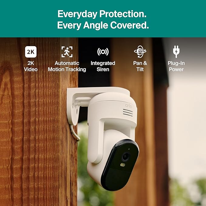 Arlo Essential Pan Tilt Security Camera 2K