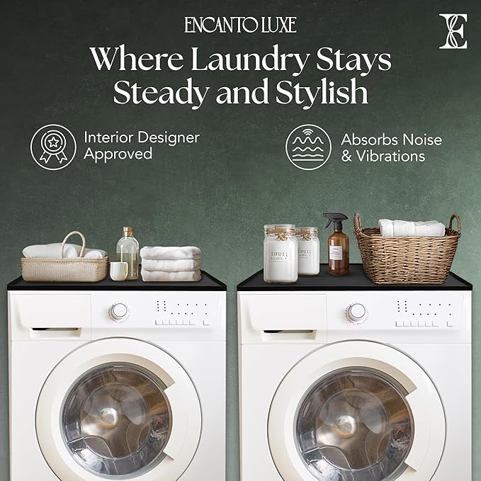 2 PC Washer and Dryer Topper Protector Mat 25"x25", Laundry Washing Machine Top