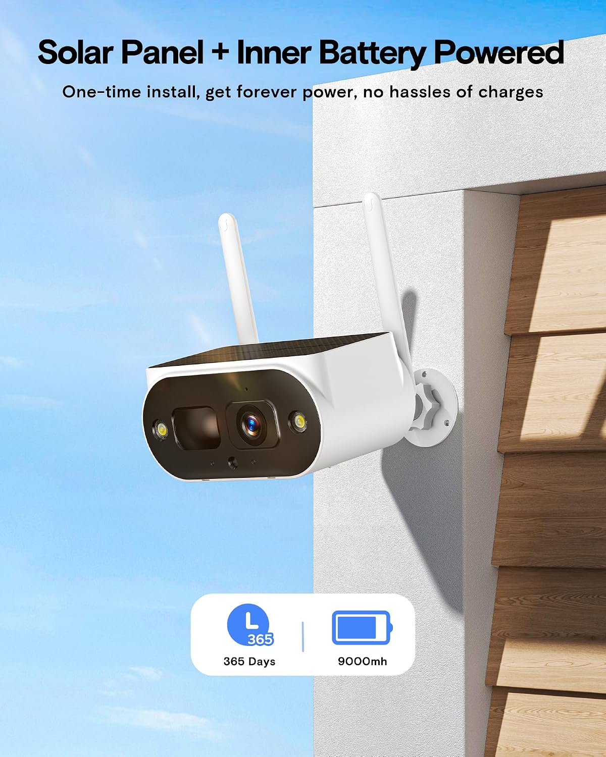 Solar Security Cameras Wireless Outdoor, 4-Camera System with 10CH NVR