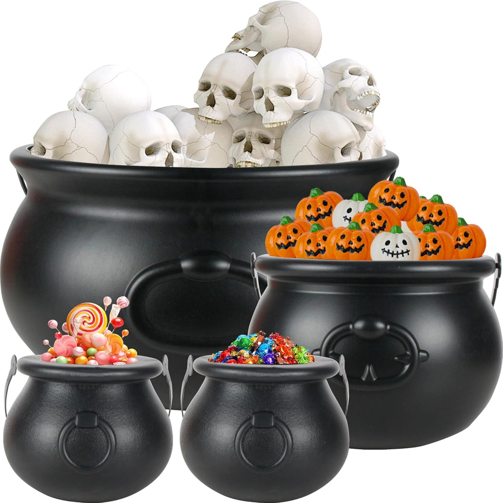 Halloween Large Cauldron Kettles, 4 in 1 [12.6"+7.7" +5.7"+ 5....