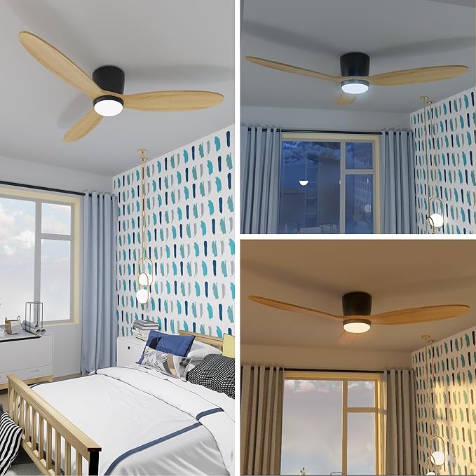 OUATER Flush Mount Ceiling Fan