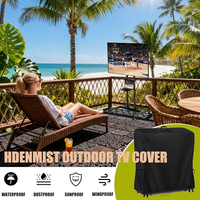 Hdenmist Outdoor TV Cover 67 Inch Weatherproof, Waterproof Outdoor TV Stand