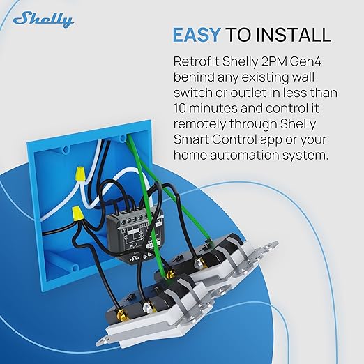 Shelly 2PM Gen4 | Wi-Fi, Zigbee & Matter 2-Channel Smart Relay Switch