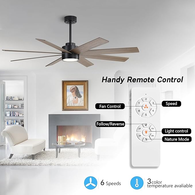 WINGBO 60" Large DC Ceiling Fans