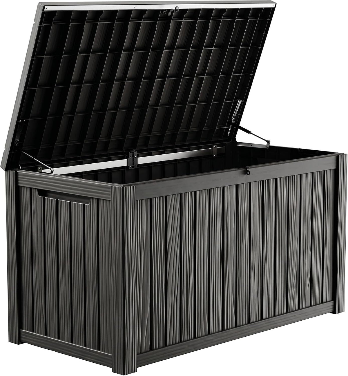 PatioZen 200 Gallon Deck Box, Outdoor Storage Box, Outdoor Storage Box for Cushions, Garden Tools, Furniture Storage,Waterproof, Lockable and Resin,Black