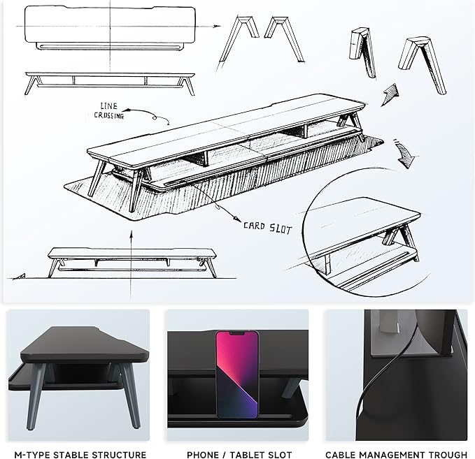 Fenge Dual Monitor Stand, Monitor Stands Riser