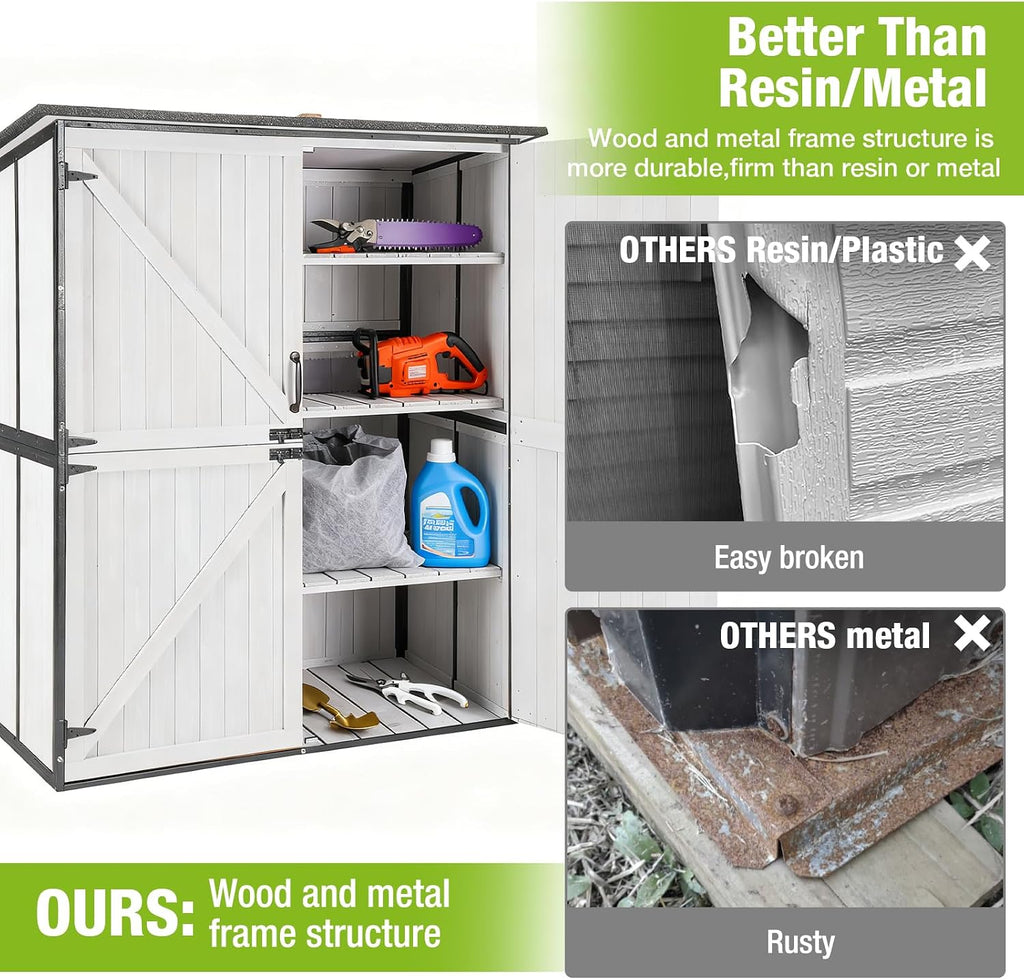 gutinneen outdoor storage cabinet durable metal frame and showing dimensions