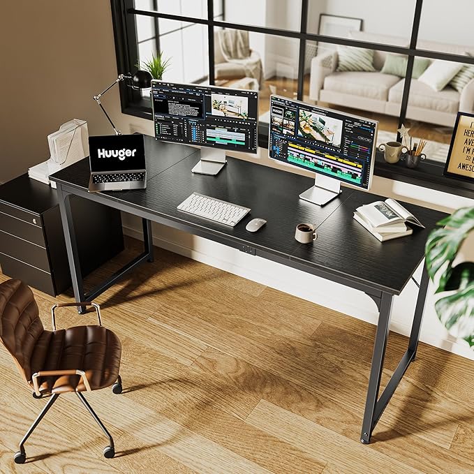Huuger Modern Simple Office Desk, 63 Inch, Gaming & Writing Desk
