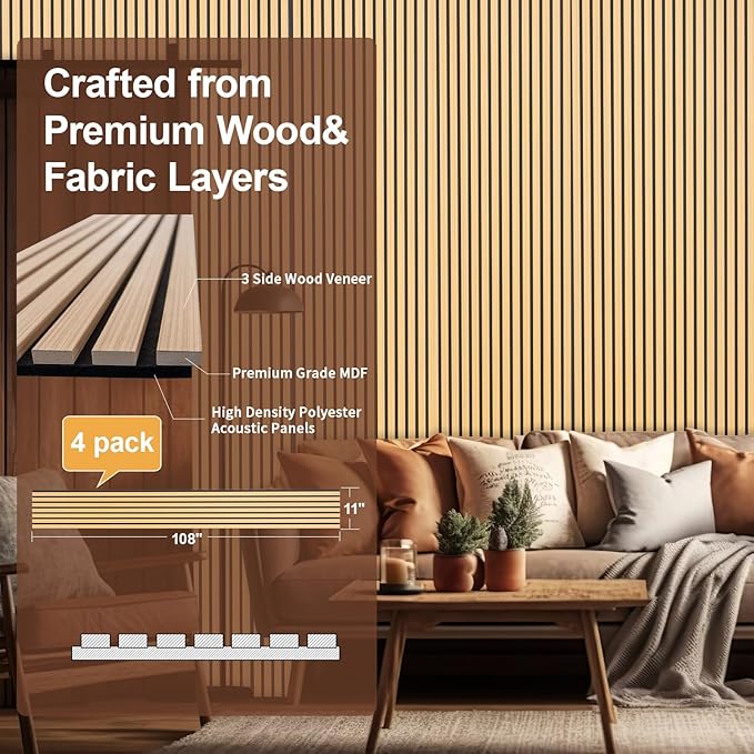 Yuzzy Wood Panels for Wall (4 PCS)