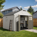 Devoko 10x10 FT Resin Storage Shed with Floor, Large Outdoor Plastic Sheds