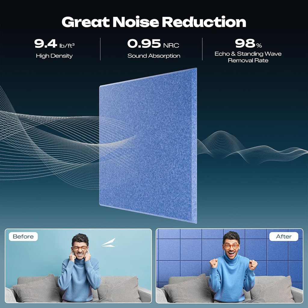 sonicism 22 pack acoustic wall panels shown in use