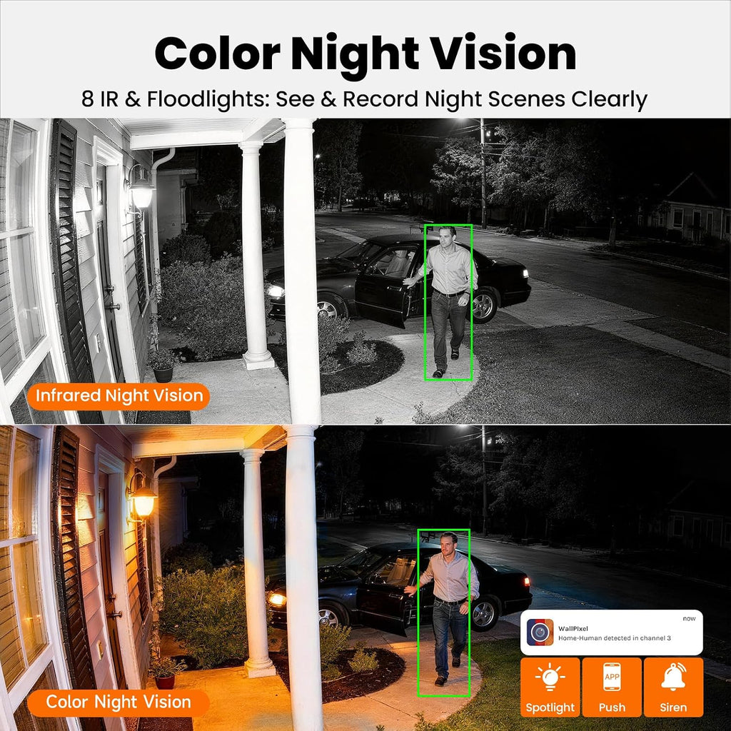 Solar Dual-Lens 4‑Pack Wireless Outdoor Security Camera System
