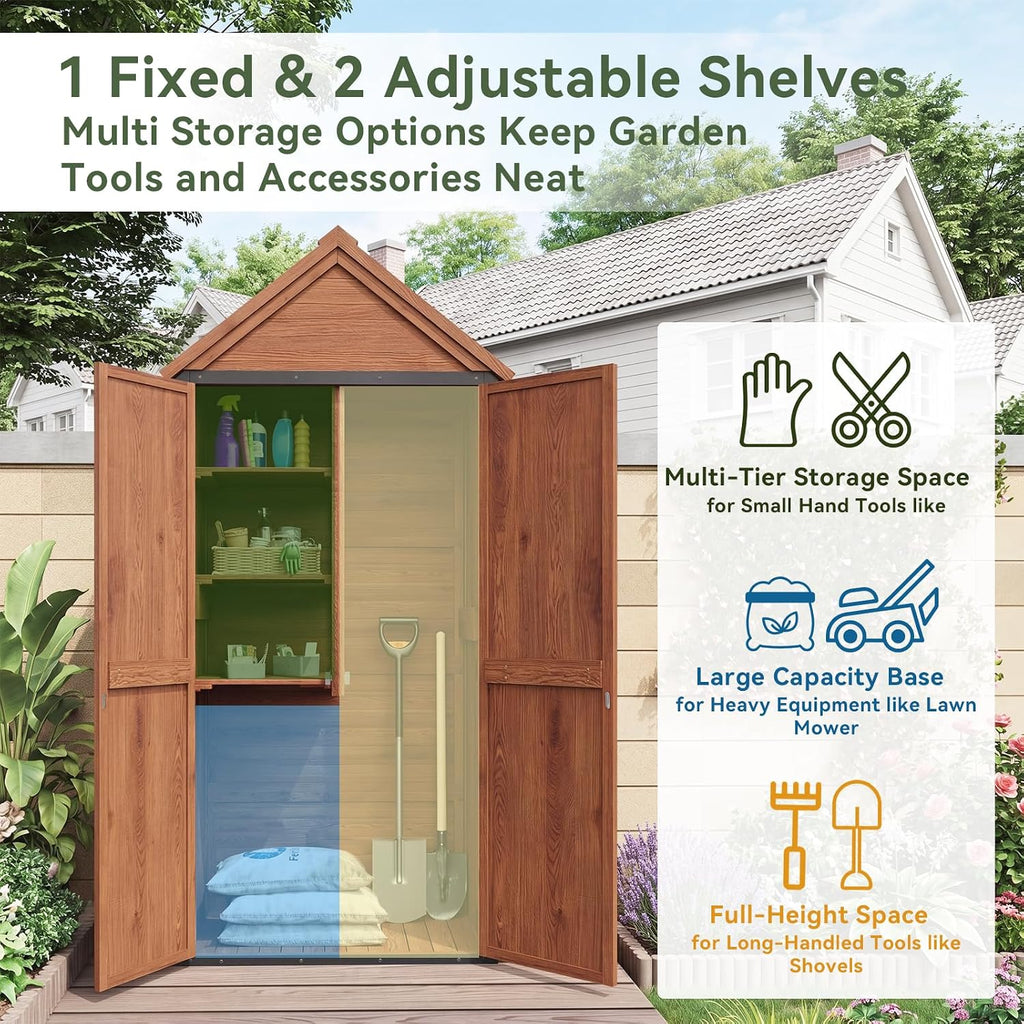 aoxun outdoor storage cabinet shed floor, 2.5'x1.4', side view