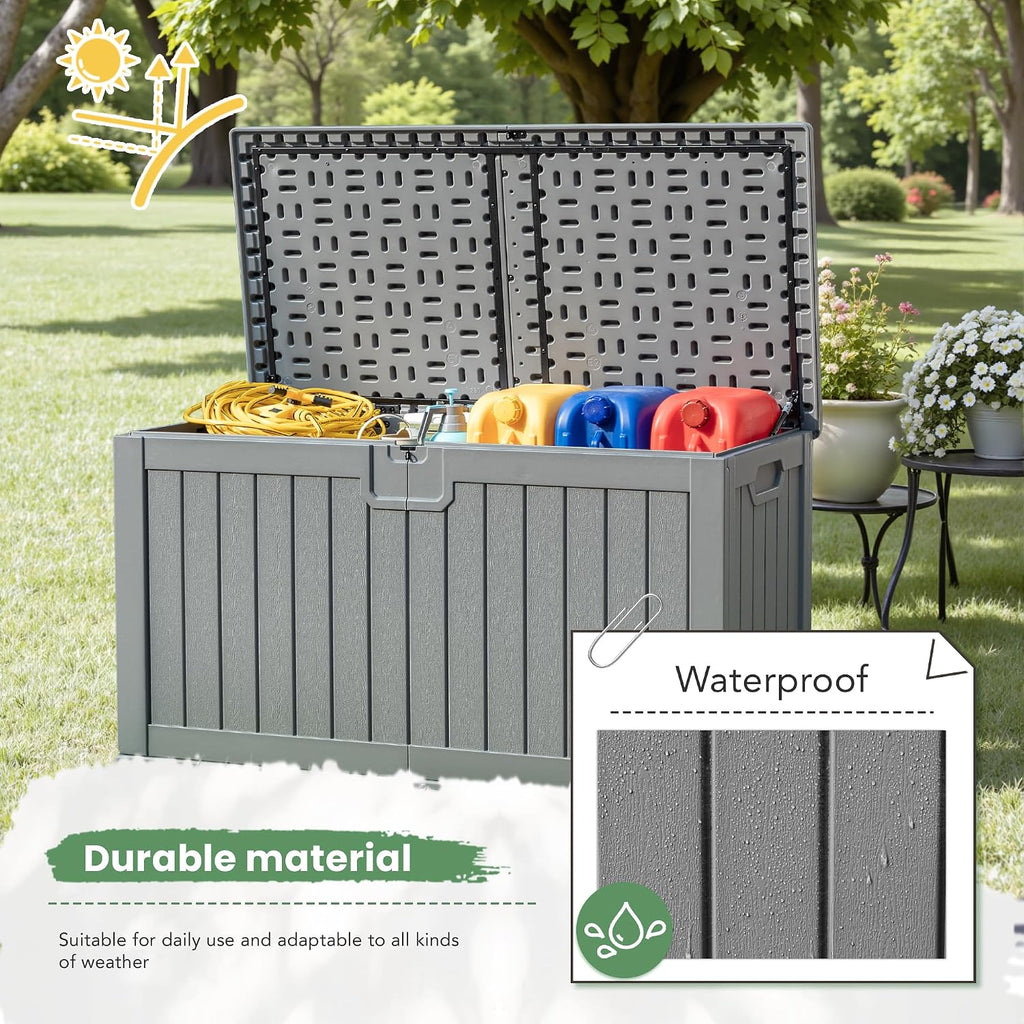 greesum 230 gallon hdpe outdoor storage box with, package contents