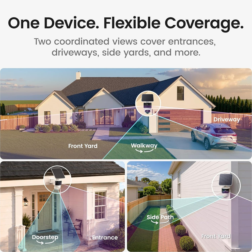 aosu t2 pro 3k dual cam outdoor security showing dimensions