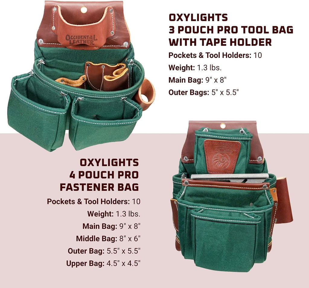 Occidental Leather OxyLights 7 Bag Framer Set - Small - 22 Pockets & Tool Holders - Made in USA