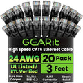 GEARit Cat 6 Ethernet Cable Pack (20-Pack)
