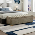 Chifee & Vingol 60" Ottoman with Storage Oversized End of Bed Storage Bench Upholstered Benches for Entryway, Living Room, Bedroom-Taupe