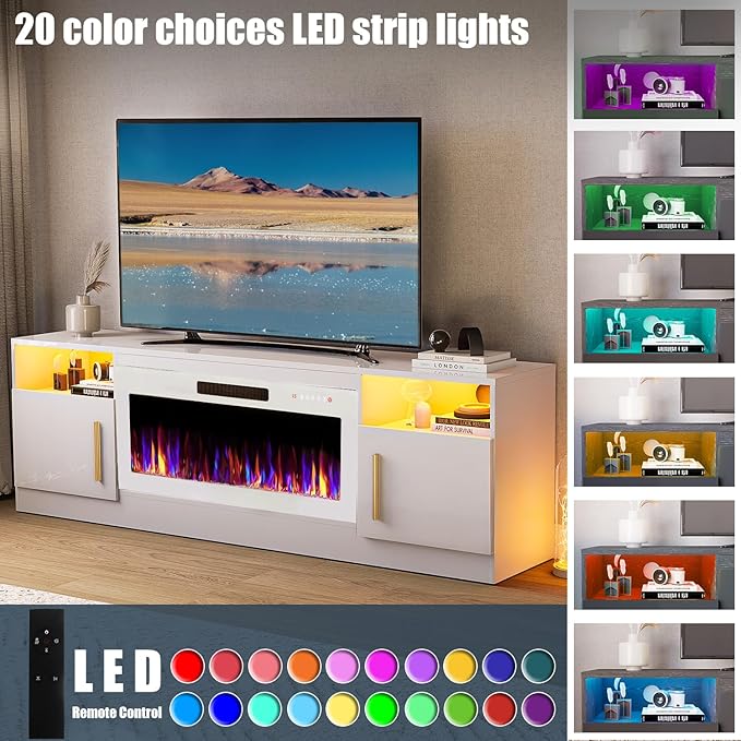 VITESSE TV Stand Fireplace