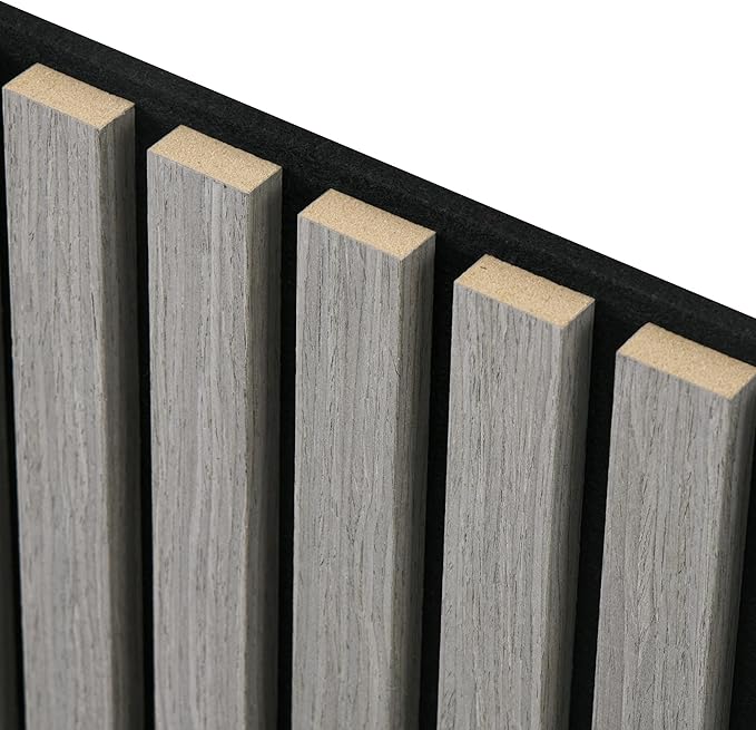 HOMCOM 4 Pack 3D Acoustic Panels, Wood Slat Wall Paneling