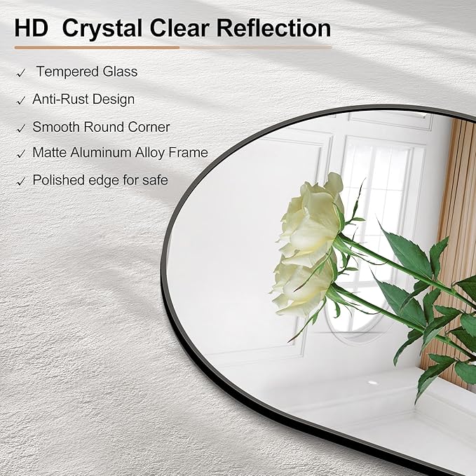Arched Bathroom Mirror, Wall Mounted Mirror, Living Room, Vertically Hanging
