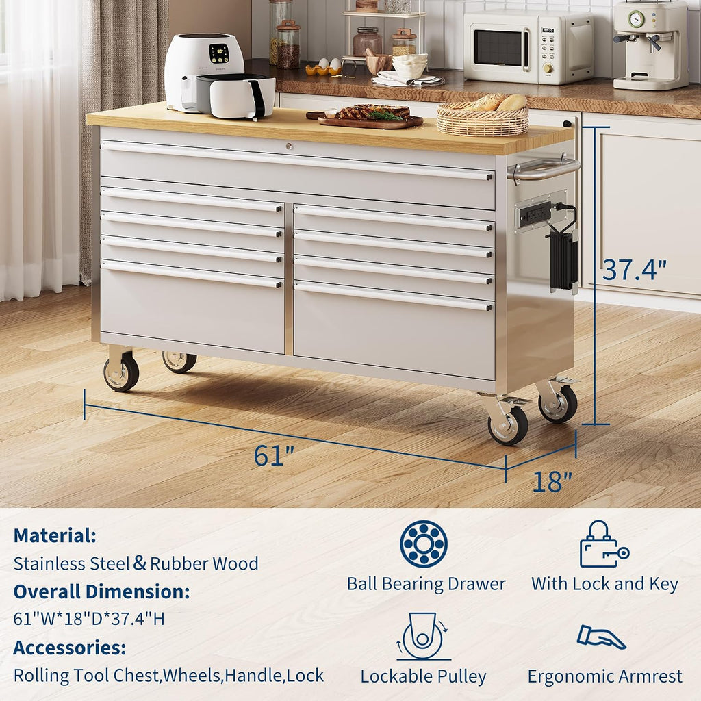 gaomon 61 inch tool chest, tool cabinet with shown in use