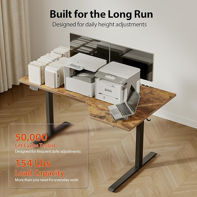 Agilestic Electric Standing Desk, L-Shaped 55 Inches Height Adjustable Desk