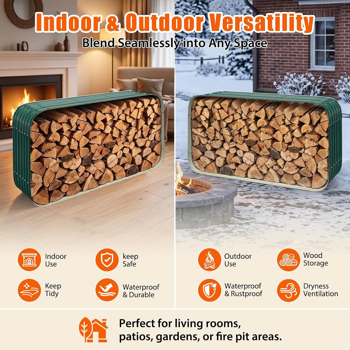 66" cuboid metal sheet firewood rack outdoor or, package contents