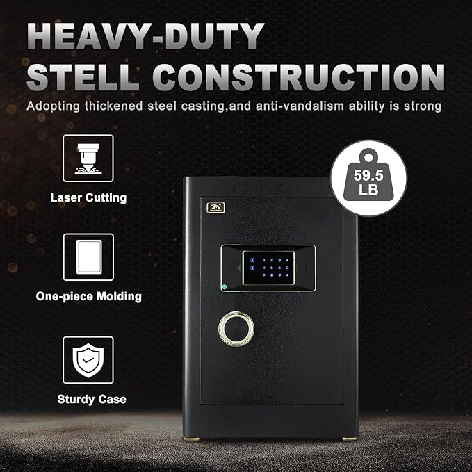 TIGERKING   Large Safe Box, 2.05 Cubic Feet Home Safe