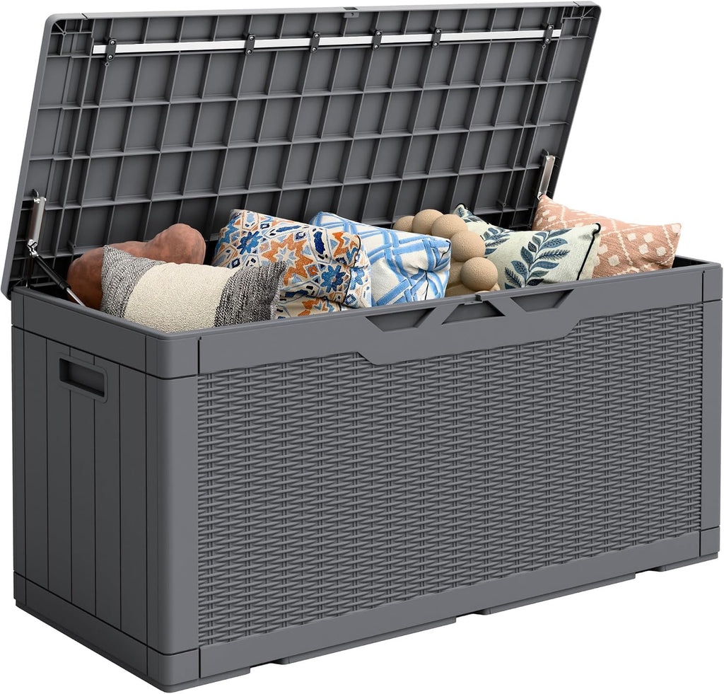 Flamaker Outdoor Storage Box 100 Gallon Waterproof Resin Deck Box