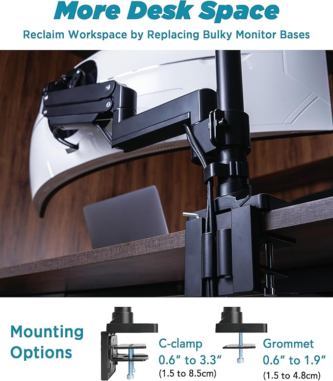 ULTRARM Heavy Duty Monitor Arm for Ultrawide Monitors up to 57" and 44 lbs