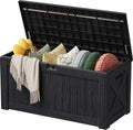 Devoko 125 Gallon Outdoor Storage Box, Waterproof Resin Deck Box